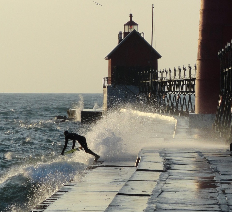 Surfer at Lake Michigan Photography